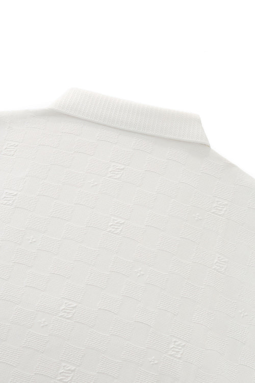 PS817-Seamless Check Texture Polo-WHITE – view 7