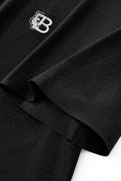 PSL2000-Seamless Mosaic Texture Polo-BLACK – view 4