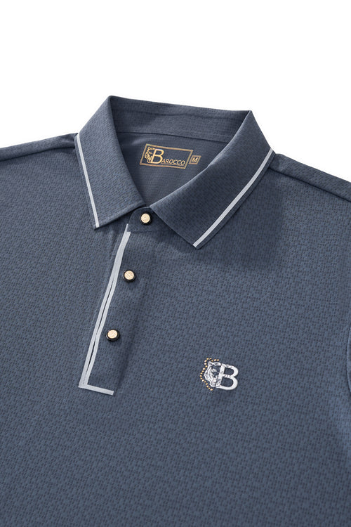 PSL2000-Seamless Mosaic Texture Polo-PETROL – view 2