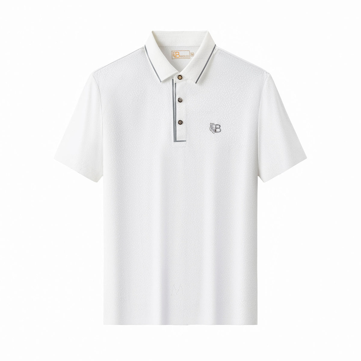 PSL2000-Seamless Mosaic Texture Polo-WHITE – BAROCCO wholesale polo shirts