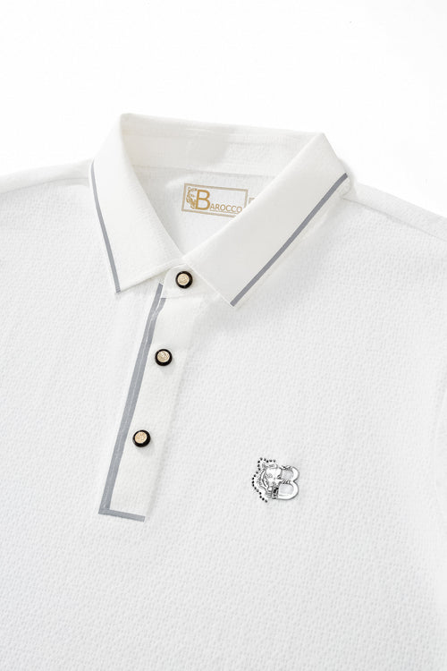 PSL2000-Seamless Mosaic Texture Polo-WHITE – view 2