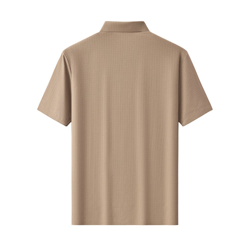PSL2001-Seamless Horizon Zip Polo-KHAKI – view 1