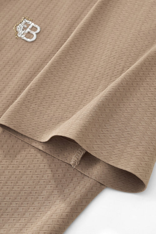 PSL2001-Seamless Horizon Zip Polo-KHAKI – view 4