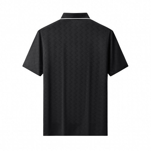 PSL2002-Seamless Chevron Texture Polo-BLACK – view 1