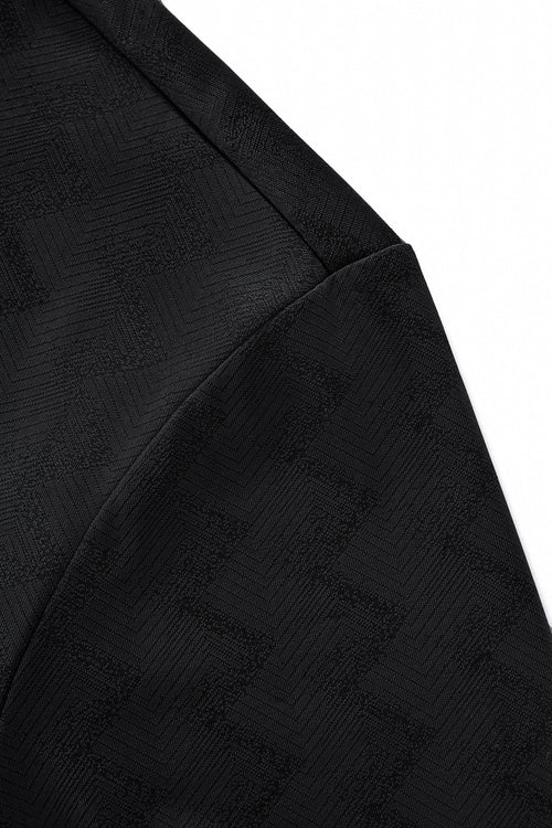 PSL2002-Seamless Chevron Texture Polo-BLACK – view 3