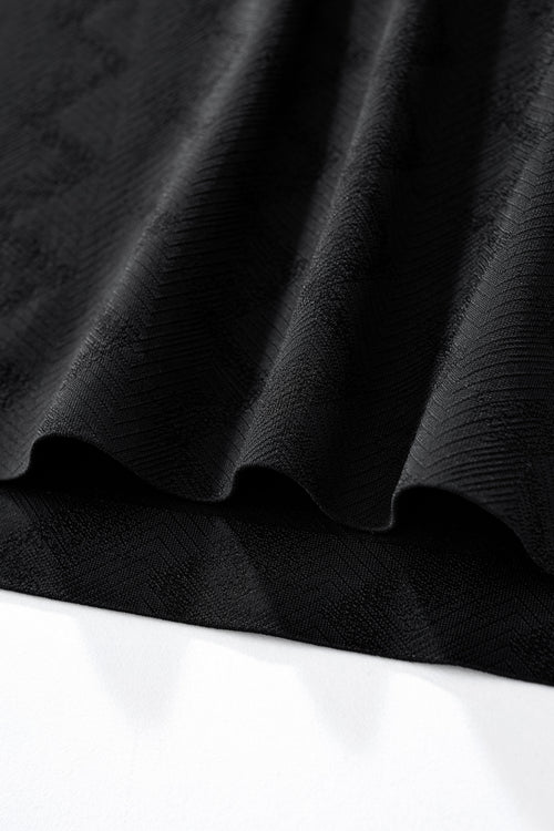 PSL2002-Seamless Chevron Texture Polo-BLACK – view 7