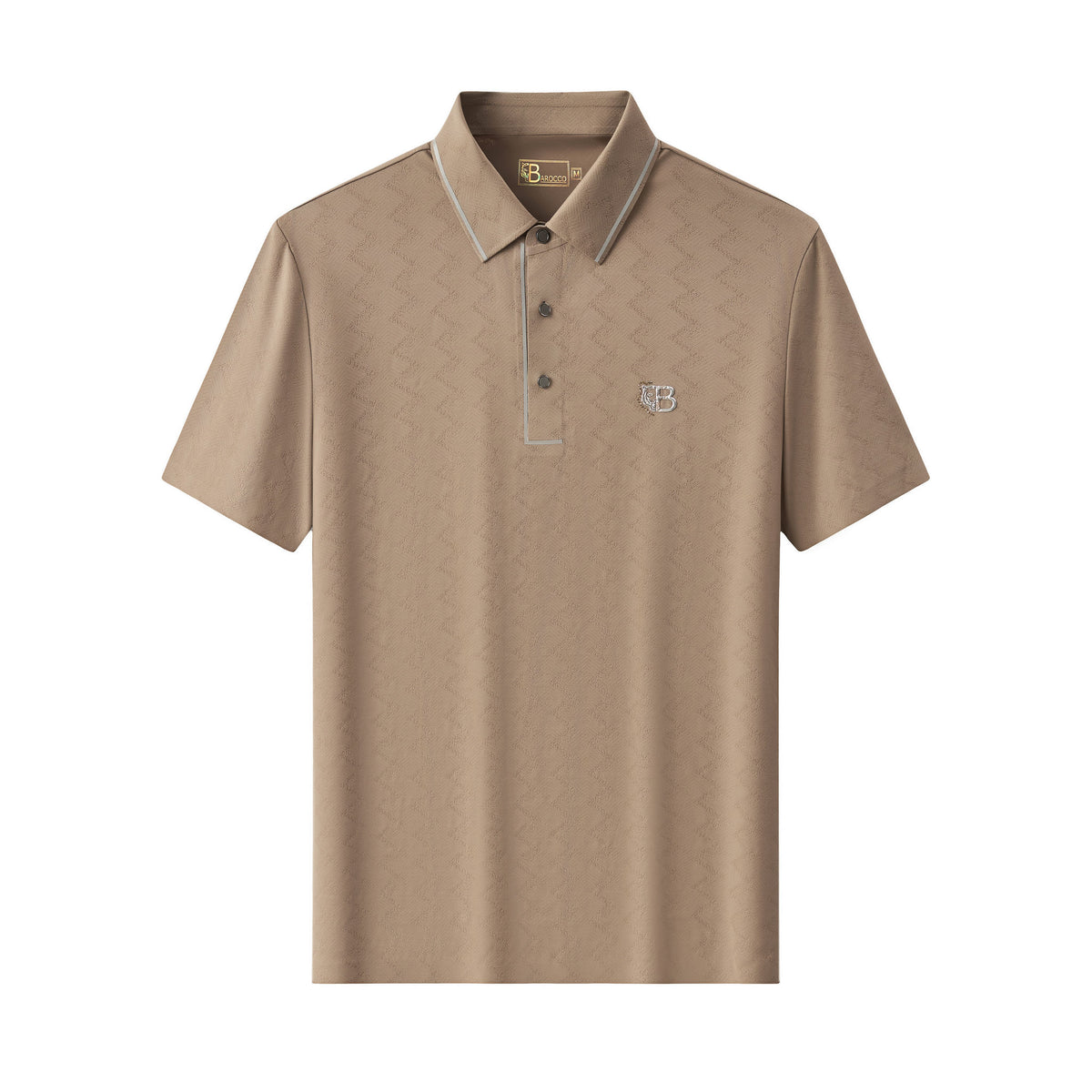 PSL2002-Seamless Chevron Texture Polo-KHAKI – BAROCCO wholesale polo shirts