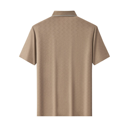 PSL2002-Seamless Chevron Texture Polo-KHAKI – view 1