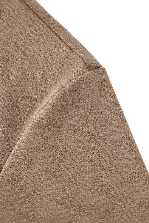 PSL2002-Seamless Chevron Texture Polo-KHAKI – view 3