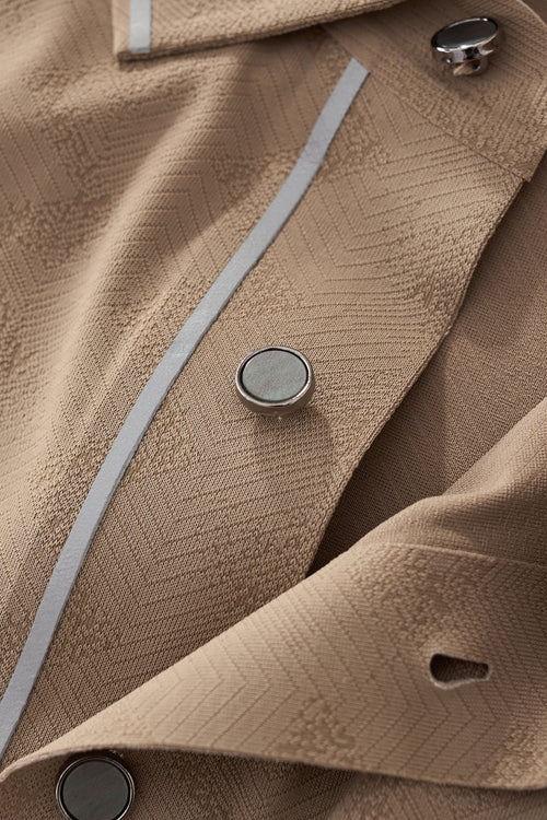 PSL2002-Seamless Chevron Texture Polo-KHAKI – view 6