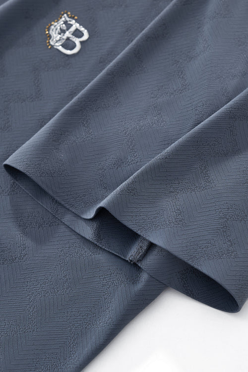PSL2002-Seamless Chevron Texture Polo-PETROL – view 4