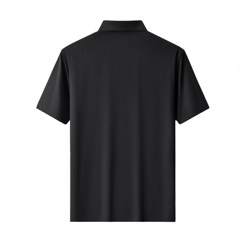 PSL2003-Seamless Geo Texture Polo-BLACK – view 1