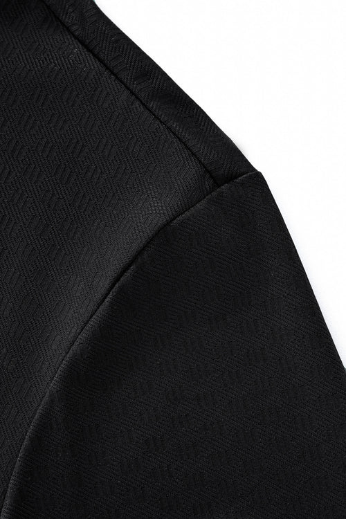 PSL2003-Seamless Geo Texture Polo-BLACK – view 3