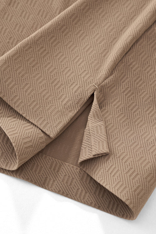 PSL2003-Seamless Geo Texture Polo-KHAKI – view 7