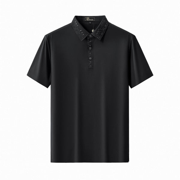 PSR201-Lustre Matrix Polo-BLKBK
