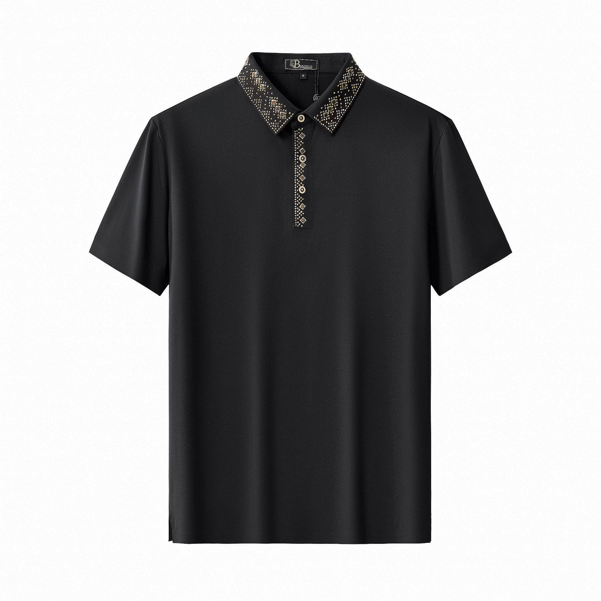PSR201-Lustre Matrix Polo-BLKGD – BAROCCO wholesale polo shirts
