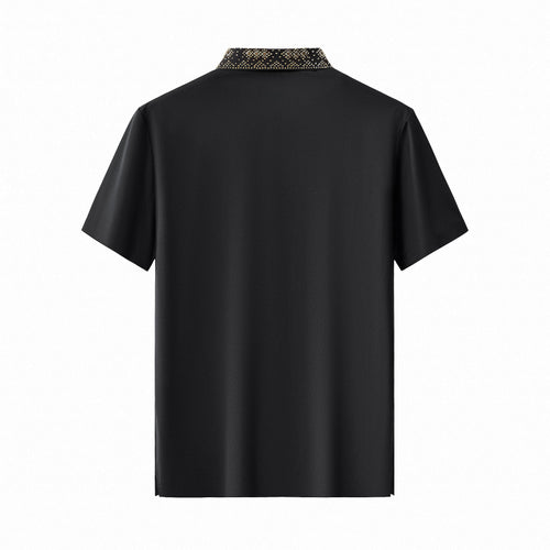 PSR201-Lustre Matrix Polo-BLKGD – view 1