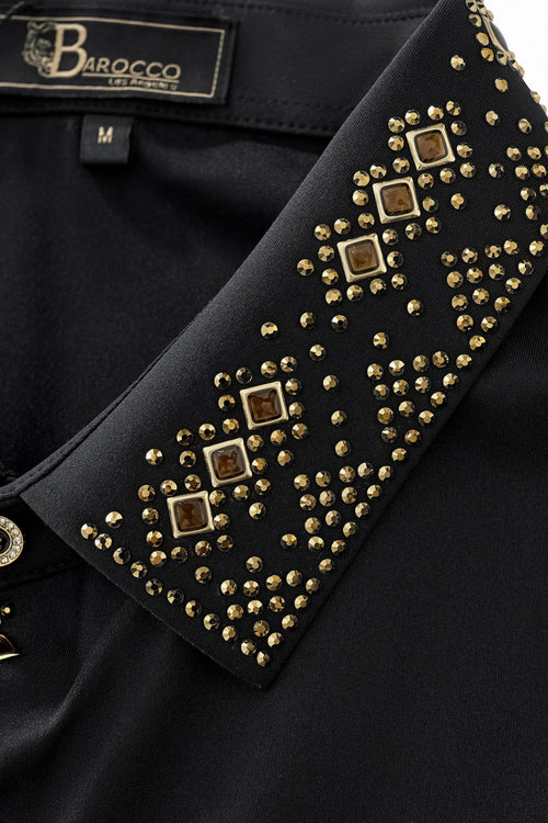 PSR201-Lustre Matrix Polo-BLKGD – view 5