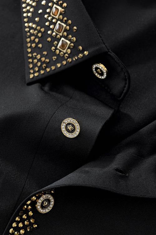 PSR201-Lustre Matrix Polo-BLKGD – view 6