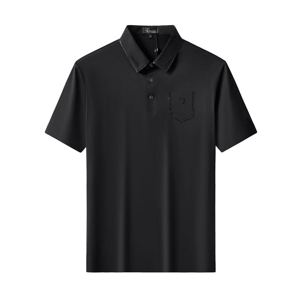 PSR204-Regal Crystal Pocket Polo-BLACK/BLACK