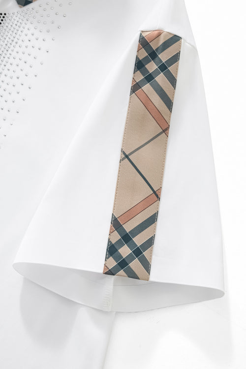 PSR205-Regal Plaid Crystal Performance Polo-WHITE/SILVER – view 4