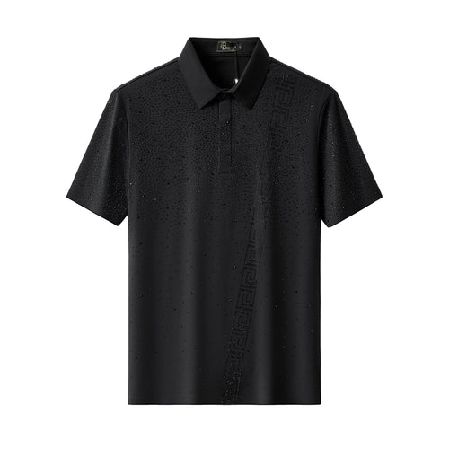 PSR207-Royal Key Crystal Polo-BLACK/BLACK