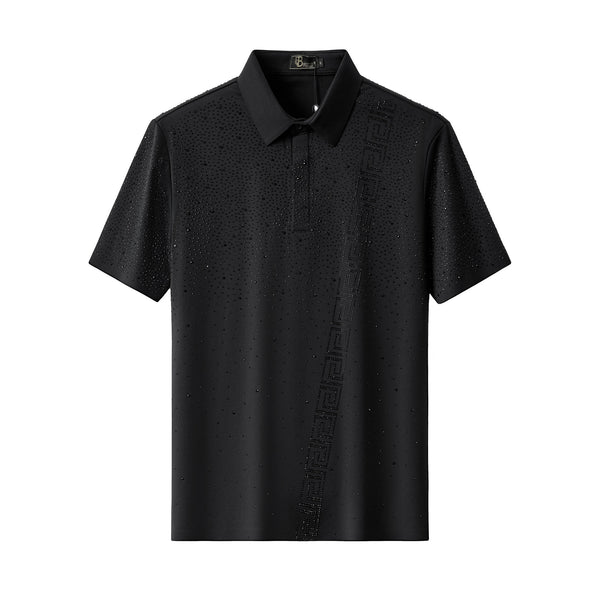 PSR207-Royal Key Crystal Polo-BLACK/BLACK
