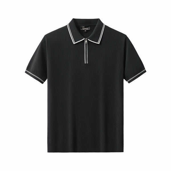 PSS609 - Urban Pulse Zip Polo-BLACK