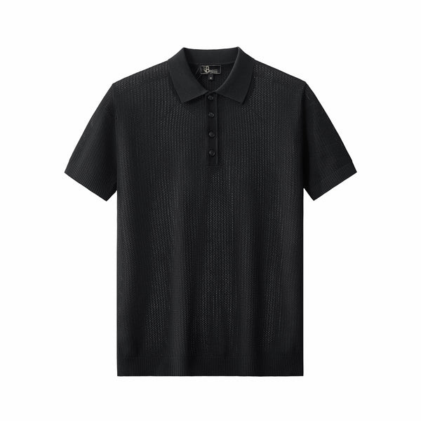 PSS614 - AirFlex Mesh Polo-BLACK