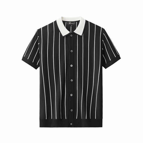 Camisa de punto ModStripe - NEGRA