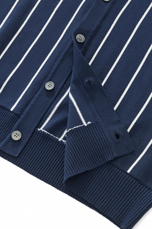 PSS615 - ModStripe Knit Shirt-NAVY/WHITE – view 5