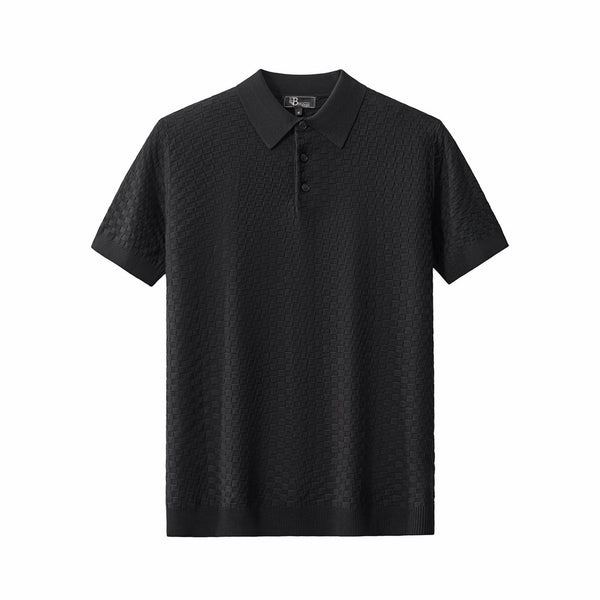 PSS616 - PrimeKnit Button Polo-BLACK