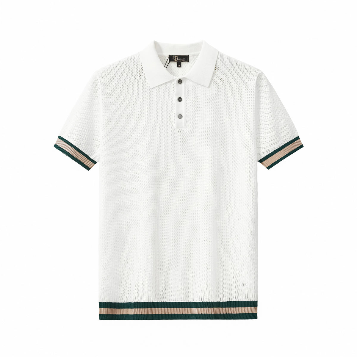 Polo de malla EdgeTrim - BLANCO – BAROCCO wholesale polo shirts