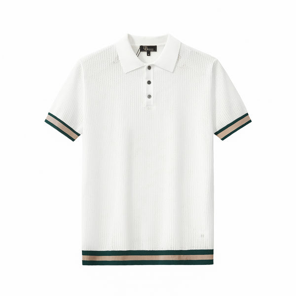 PSS617 - EdgeTrim Mesh Polo-WHITE