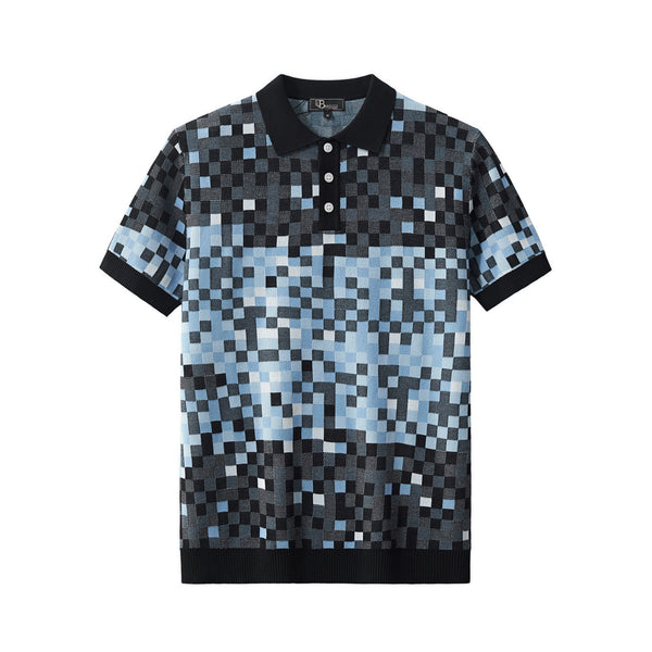 PSS618 - Pixel Fade Polo-BLACK
