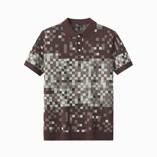 PSS618 - Pixel Fade Polo-KHAKI