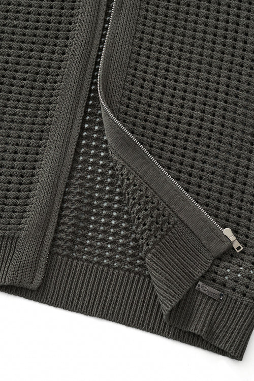 PSS621-Breeze Mesh Zip SS Shirt-ARMYG – view 7