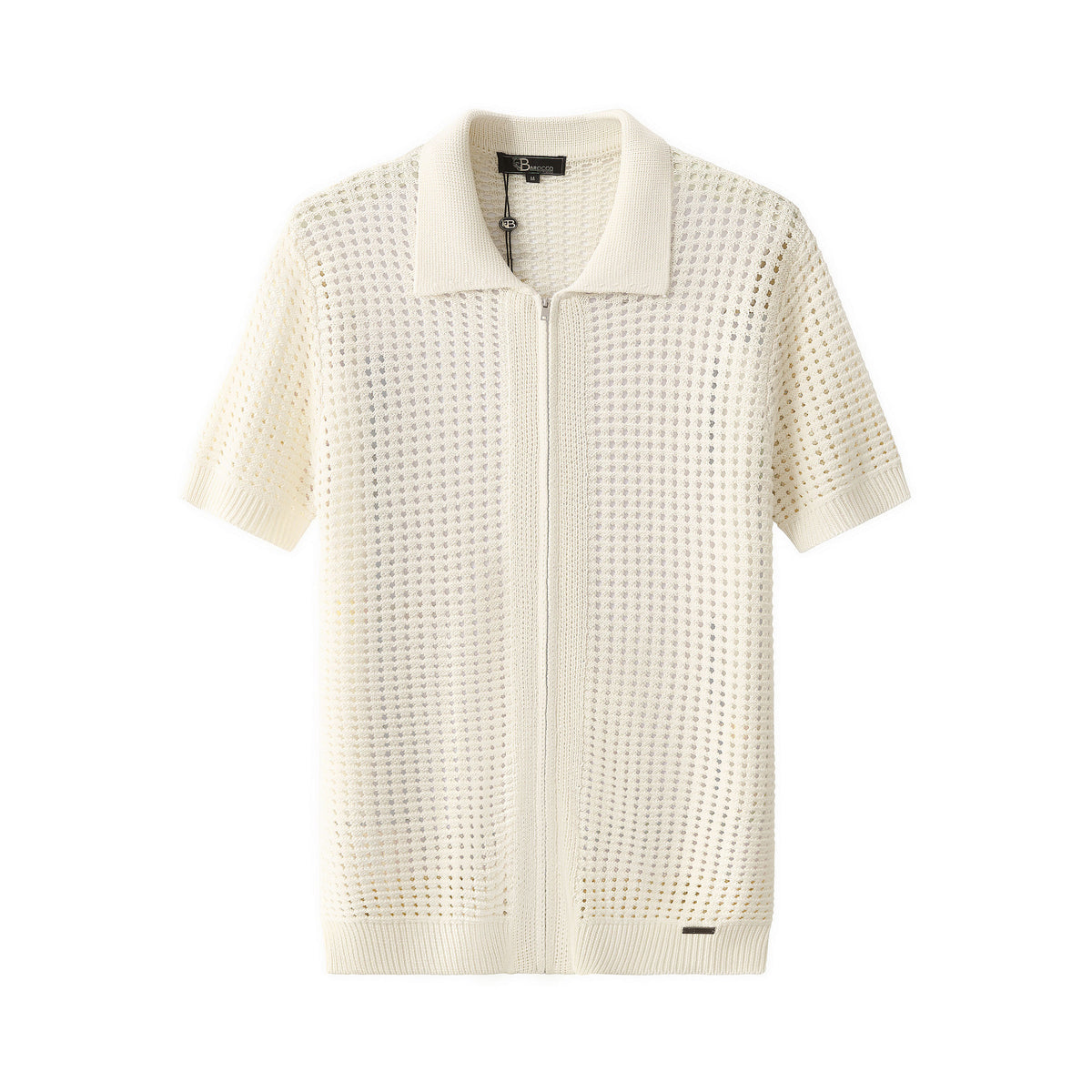 PSS621-Breeze Mesh Zip SS Shirt-IVORY – BAROCCO wholesale shirts