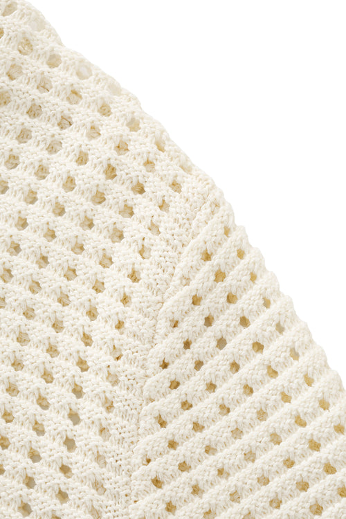 PSS621-Breeze Mesh Zip SS Shirt-IVORY – view 3