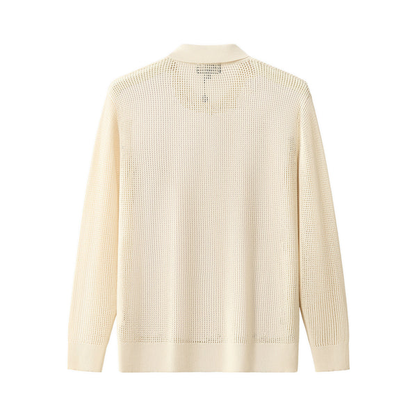 PSS622-Ventura Mesh LS Shirt-IVORY