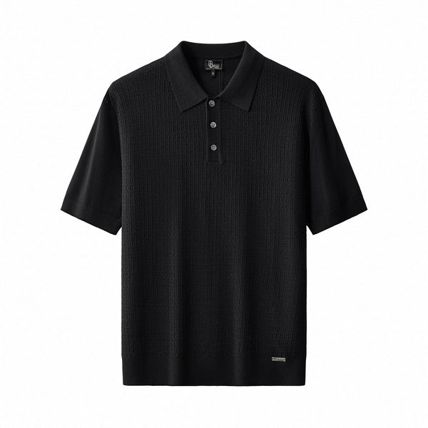 PSS632-Milano Texture Polo-BLACK