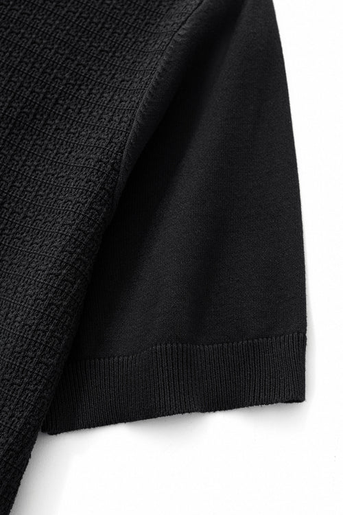 PSS632-Milano Texture Polo-BLACK – view 4