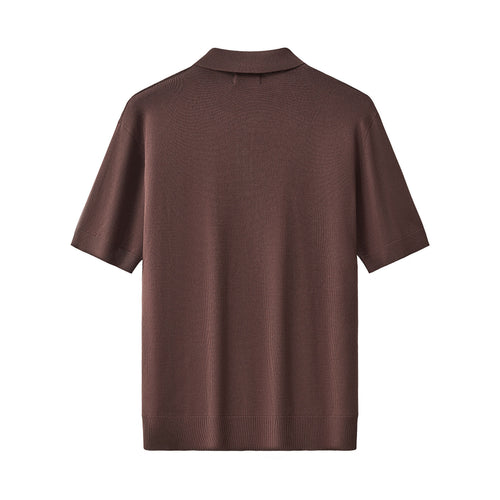 PSS632-Milano Texture Polo-BROWN – view 1