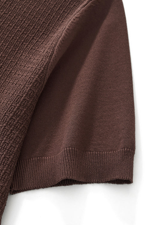 PSS632-Milano Texture Polo-BROWN – view 4
