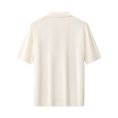 PSS632-Milano Texture Polo-IVORY – view 1