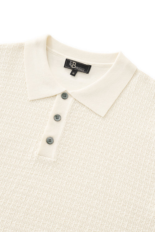 PSS632-Milano Texture Polo-IVORY – view 2