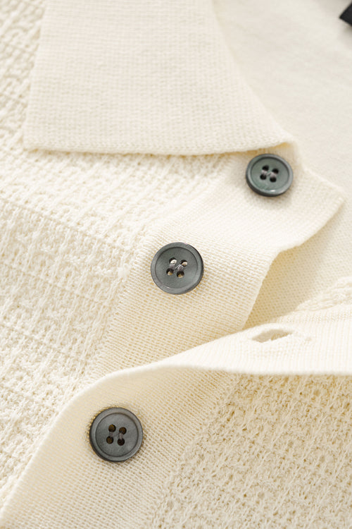 PSS632-Milano Texture Polo-IVORY – view 6