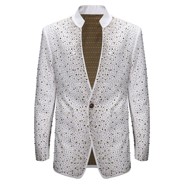 SB445 - Culture Couture Embellished Blazer – Red Carpet Ed-WHITE/GOLD