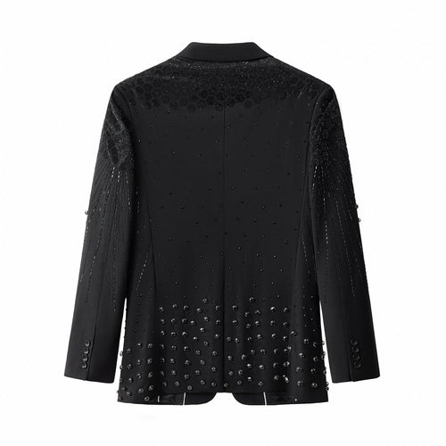 SB475-Radiant Hex Crystal Blazer-BLKBK – view 1