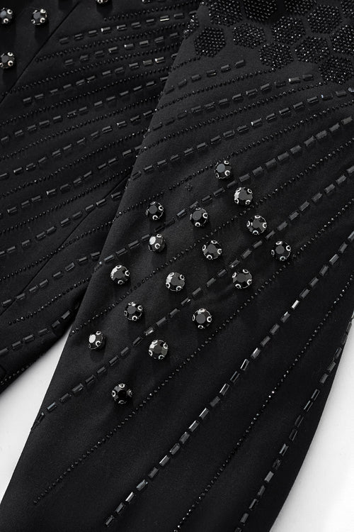 SB475-Radiant Hex Crystal Blazer-BLKBK – view 6
